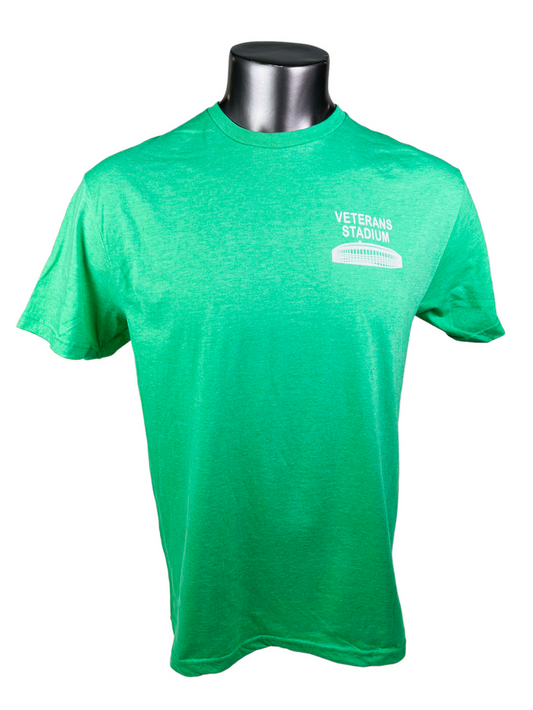 VETERANS STADIUM PHILADELPHIA EAGLES RETRO KELLY GREEN ADULT T-SHIRT