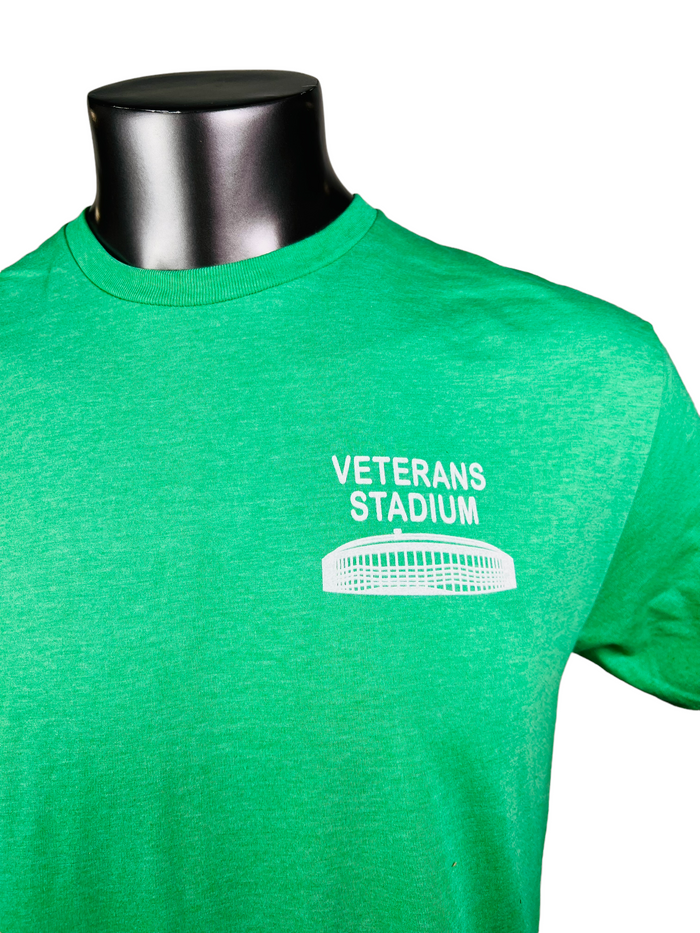 VETERANS STADIUM PHILADELPHIA EAGLES RETRO KELLY GREEN ADULT T-SHIRT