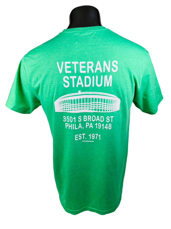 VETERANS STADIUM PHILADELPHIA EAGLES RETRO KELLY GREEN ADULT T-SHIRT