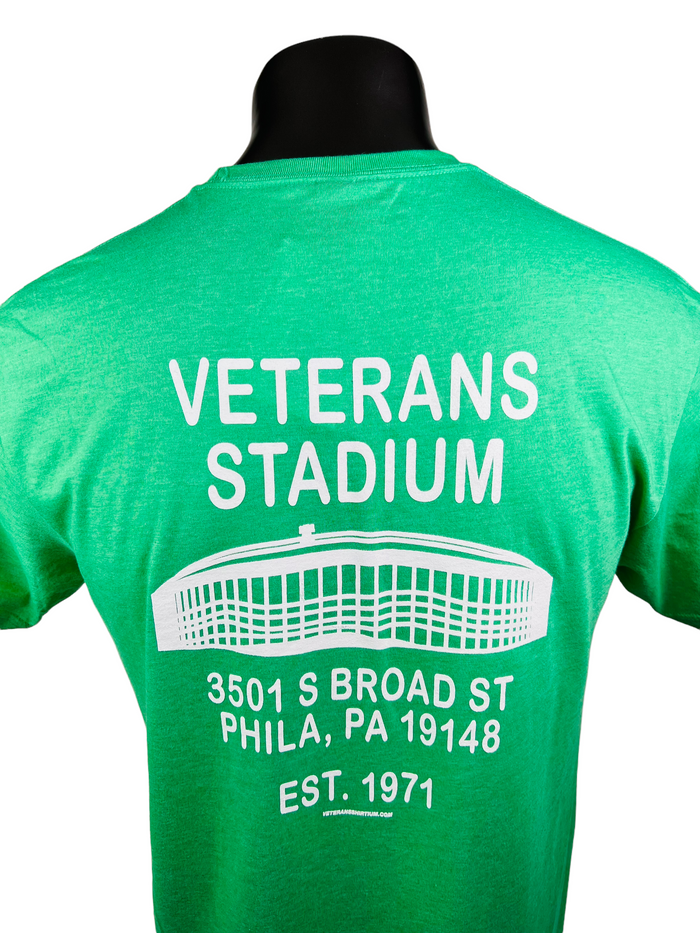 VETERANS STADIUM PHILADELPHIA EAGLES RETRO KELLY GREEN ADULT T-SHIRT