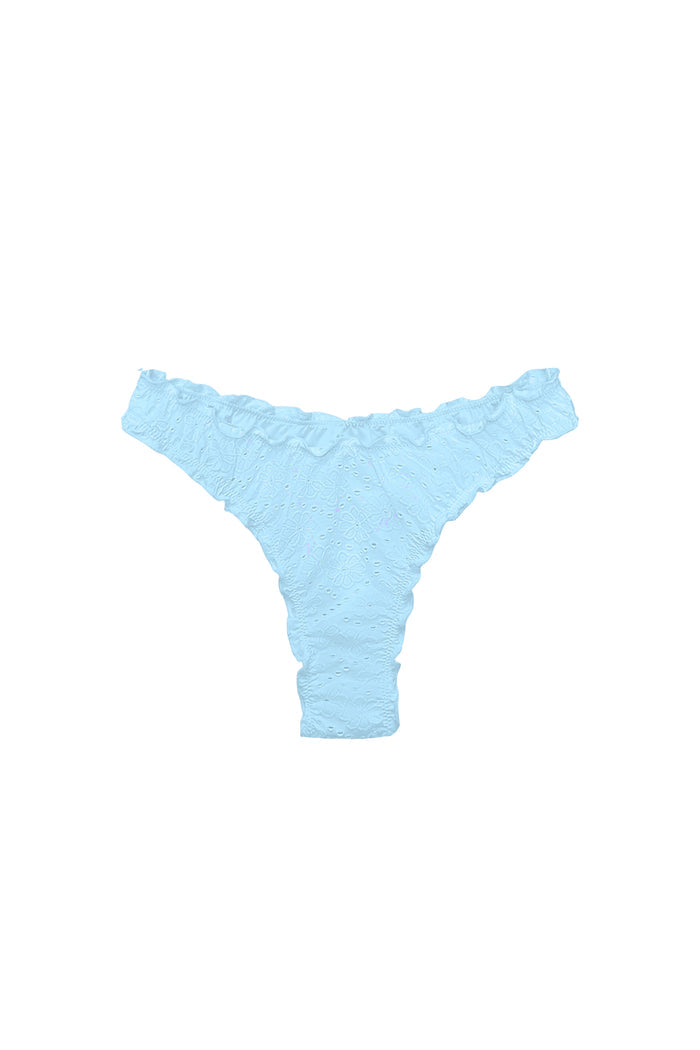 Vita ruffle bikini bottom in blue eyelet