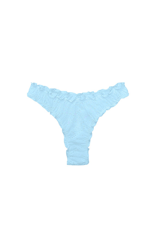 Vita ruffle bikini bottom in blue eyelet