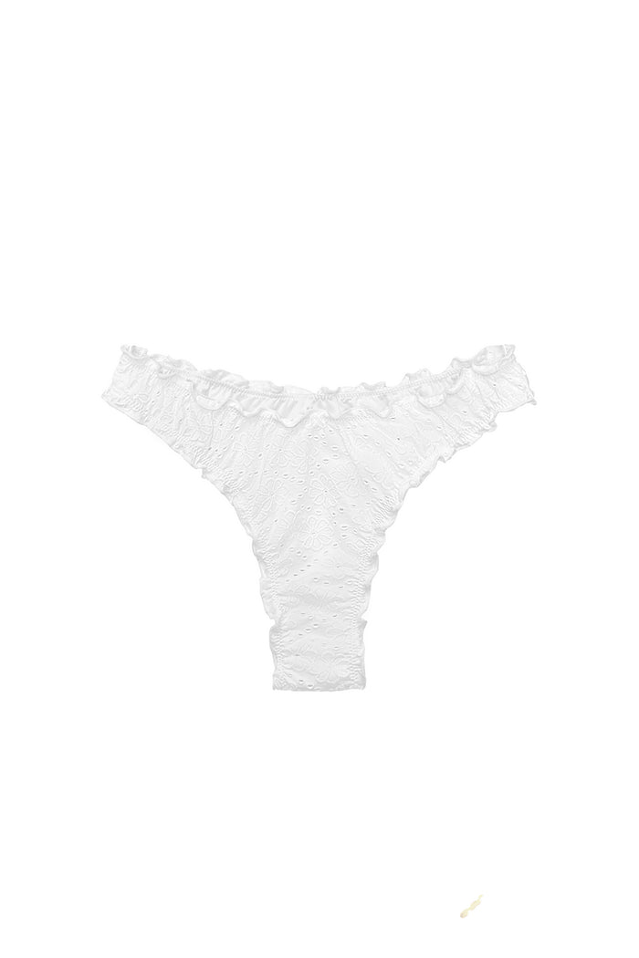 White eyelet ruffle bikini bottom – Vita