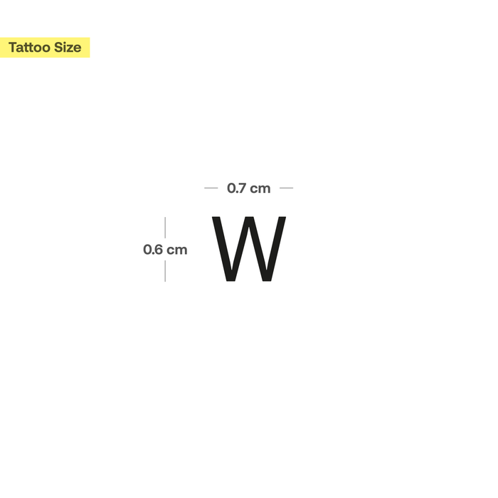 W - Großbuchstabe Tattoo