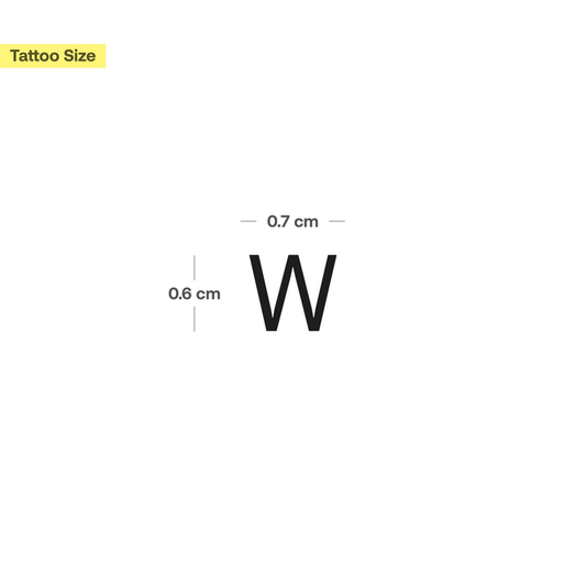 W - Großbuchstabe Tattoo