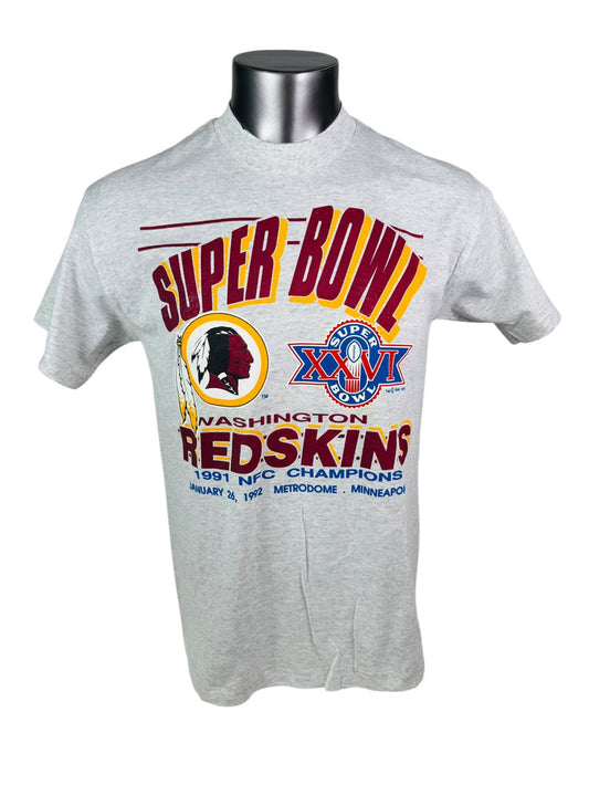 WASHINGTON REDSKINS VINTAGE 1991 NFC CHAMPIONS TRENCH T-SHIRT ADULT LARGE