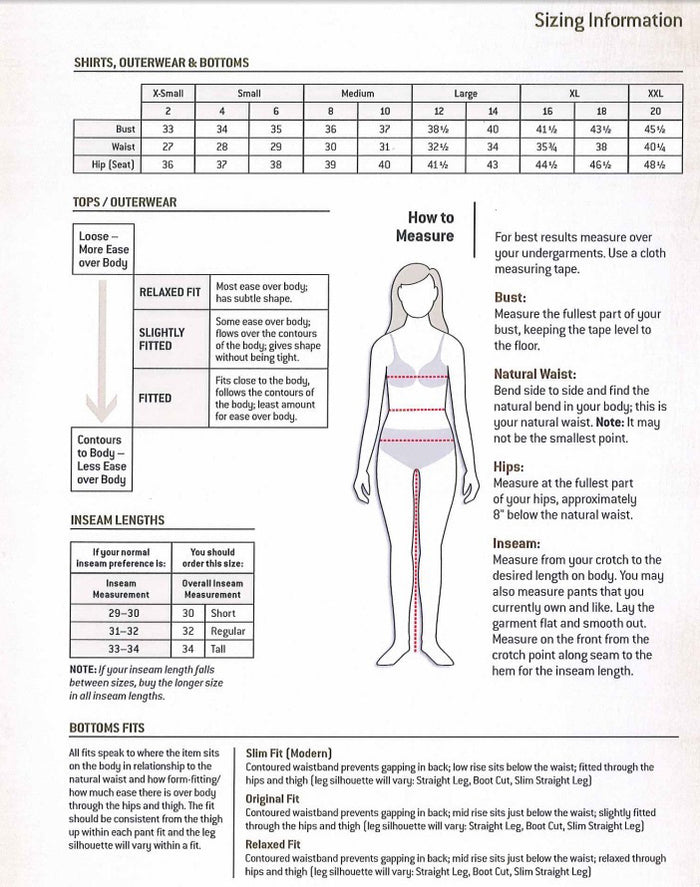 Carhartt WBL134 Base Force Heavyweight Poly-Wool Leggings Size Chart