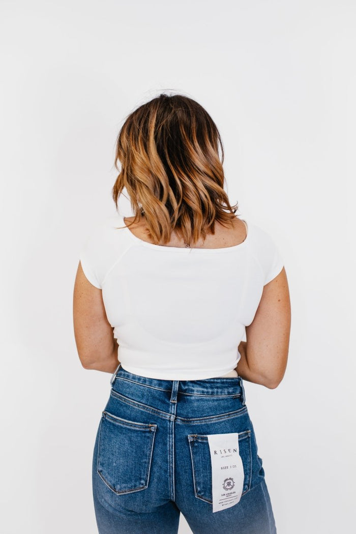 White Wedding Top - Reg/Curvy - Macoma Boutique100 Short Sleeve
