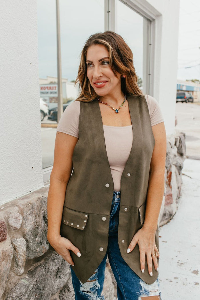 Wild West Luxe Suede Vest - Macoma Boutique230 Outerwear