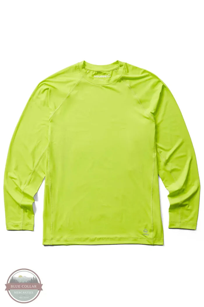 Wolverine W1209140 Sun-Stop Eco Long Sleeve T-Shirt in Highlighter 721, front