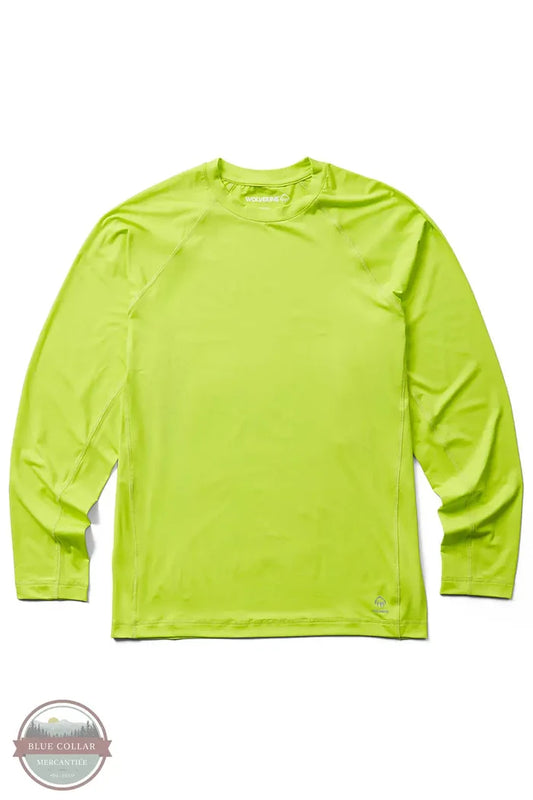 Wolverine W1209140 Sun-Stop Eco Long Sleeve T-Shirt in Highlighter 721, front