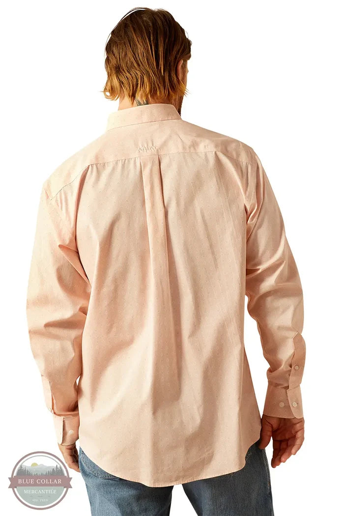 Ariat 10054688 Wrinkle Resistant Ashton Classic Fit Long Sleeve Shirt in Salmon, rear