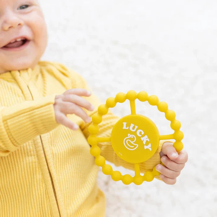 Yellow Lucky Duck Happy Teether